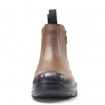 Work Boots Steel Toe  Cap PU Sole Anti-Smashing Brown Men Antistatic Without Lace Safety Shoes