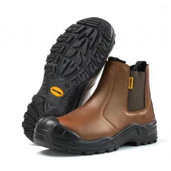 Work Boots Steel Toe  Cap PU Sole Anti-Smashing Brown Men Antistatic Without Lace Safety Shoes