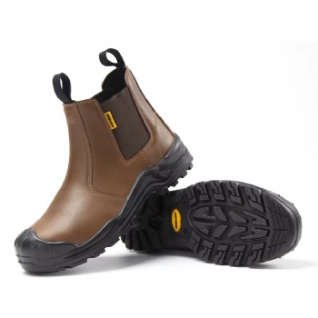 Work Boots Steel Toe  Cap PU Sole Anti-Smashing Brown Men Antistatic Without Lace Safety Shoes