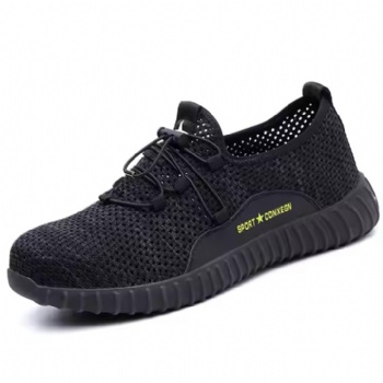 High Top Breathable Safety Shoes Sports Rubber sole Mesh Fashion Breathable work boots and light safety shoes