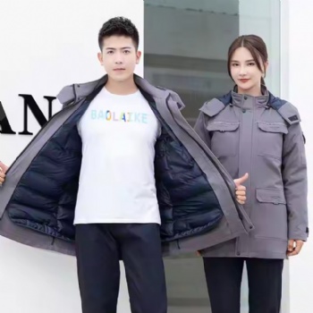 Windproof Work Jackets Custom Overall 100% Cotton Soft Shell  Down Jacket Hooded Workwear