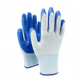 Blue Palm Coated Nylon Gloves Comfortable Palm Fit Safety work Gloves