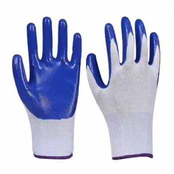 Blue Palm Coated Nylon Gloves Comfortable Palm Fit Safety work Gloves