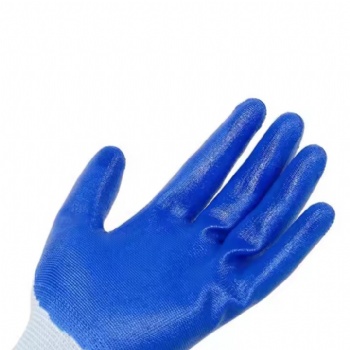 Blue Palm Coated Nylon Gloves Comfortable Palm Fit Safety work Gloves