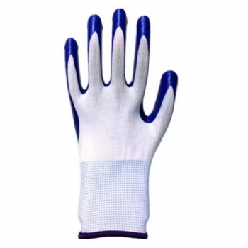 Blue Palm Coated Nylon Gloves Comfortable Palm Fit Safety work Gloves